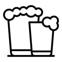 Beer glasses icon outline vector. Glass mug vector