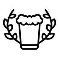 vector de contorno de icono de laurel de cerveza alemana. etiqueta de la casa