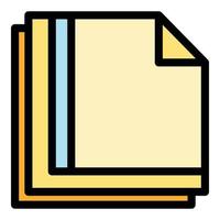 vector de contorno de color de icono de servilletas de papel