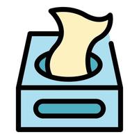 Textile wipes box icon color outline vector