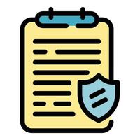 Secured rent contract icon color outline vector