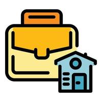 Briefcase house icon color outline vector