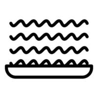 vector de contorno de icono de lasaña de espagueti. pasta de lasaña