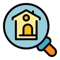 Search rent house icon color outline vector