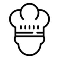 vector de contorno de icono de chef francés. sombrero de cocinero