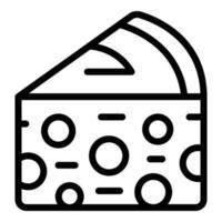 Cheese slice icon outline vector. Swiss cheddar vector