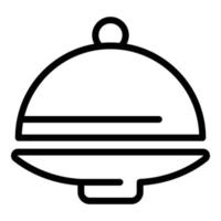 Tray icon outline vector. Food waiter vector