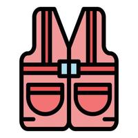 Builder vest icon color outline vector