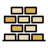 Brickwork icon color outline vector