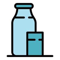 Home milk bottle icon color outline vector