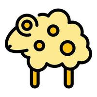 Farm sheep icon color outline vector