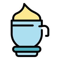 Milk latte drink icon color outline vector