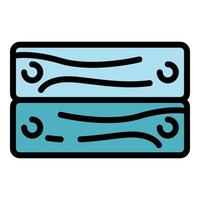 Wood box icon color outline vector