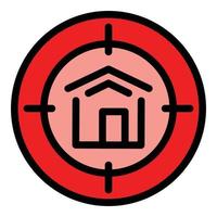 Target house icon color outline vector