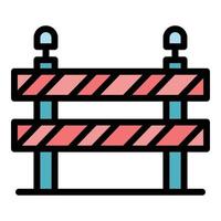 Builder barrier icon color outline vector