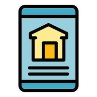 Rental app house icon color outline vector