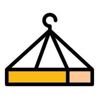 Wire bird feeder box icon color outline vector