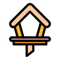 House bird feeder icon color outline vector