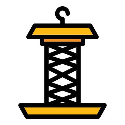 Steel bird feeder icon color outline vector