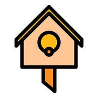 Park bird house icon color outline vector