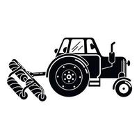 Tractor roller equipment icon, simple style vector