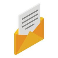 Inbox mail icon, isometric style vector