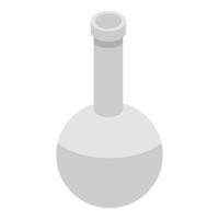 Chemical flask icon, isometric style vector