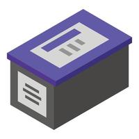 icono de caja de impresora de tinta, estilo isométrico vector