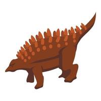 icono de dinosaurio natural, estilo isométrico vector