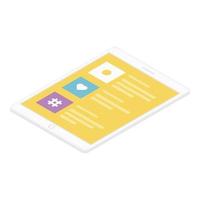 Modern tablet icon, isometric style vector