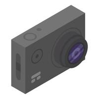 Waterproof action camera icon, isometric style vector