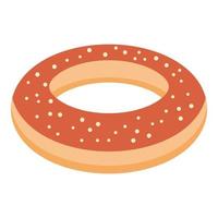 Chocolate donut icon, isometric style vector