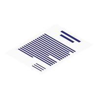 Document paper icon, isometric style vector