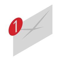 New mail inbox icon, isometric style vector