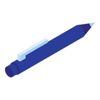 Blue pen icon, isometric style vector