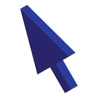 Blue cursor icon, isometric style