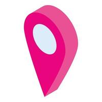 icono de mapa de pin gps, estilo isométrico vector