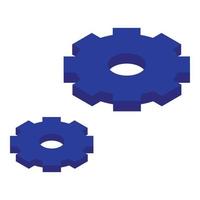 Gear wheel icon, isometric style vector