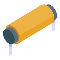 Magnetic coil icon, isometric style vector