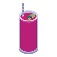 Mix berry smoothie icon, isometric style vector