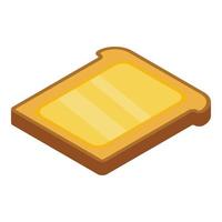 Butter bread icon, isometric style vector