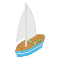 Turkish sea ship icon, isometric style vector