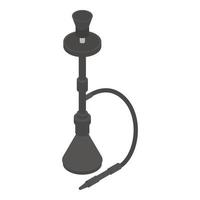 Black hookah icon, isometric style vector