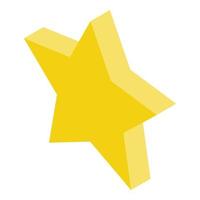 Gold star icon, isometric style vector