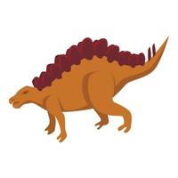 Brown dinosaur icon, isometric style vector