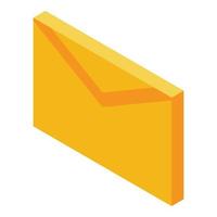 Mail envelope icon, isometric style vector