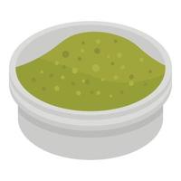 icono de salsa verde, estilo isométrico vector