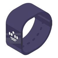 Step counter bracelet icon, isometric style vector