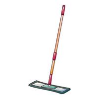 Cleaning mop icon, cartoon style vector