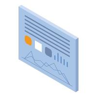 Info card graph icon, isometric style vector